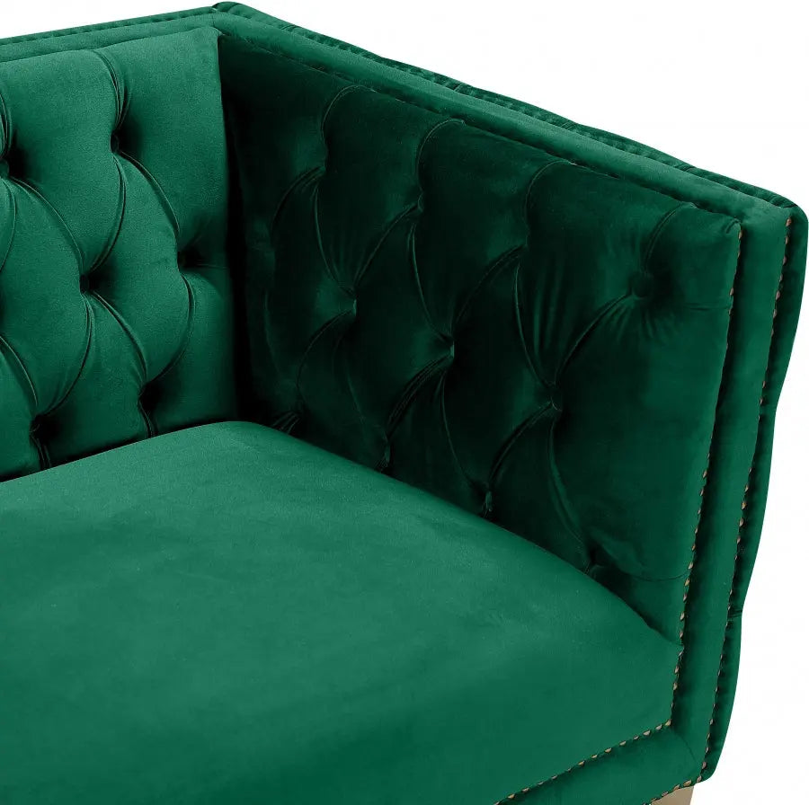 Meridian Furniture - Michelle Velvet Chair In Green - 652Green-C - ATL FURNITURE