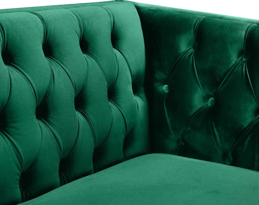 Meridian Furniture - Michelle Velvet Chair In Green - 652Green-C - ATL FURNITURE