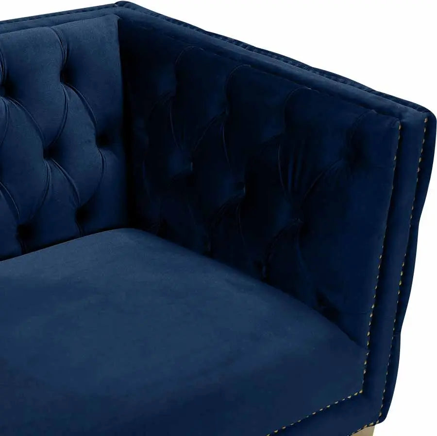 Meridian Furniture - Michelle Velvet Chair In Navy - 652Navy-C - ATL FURNITURE