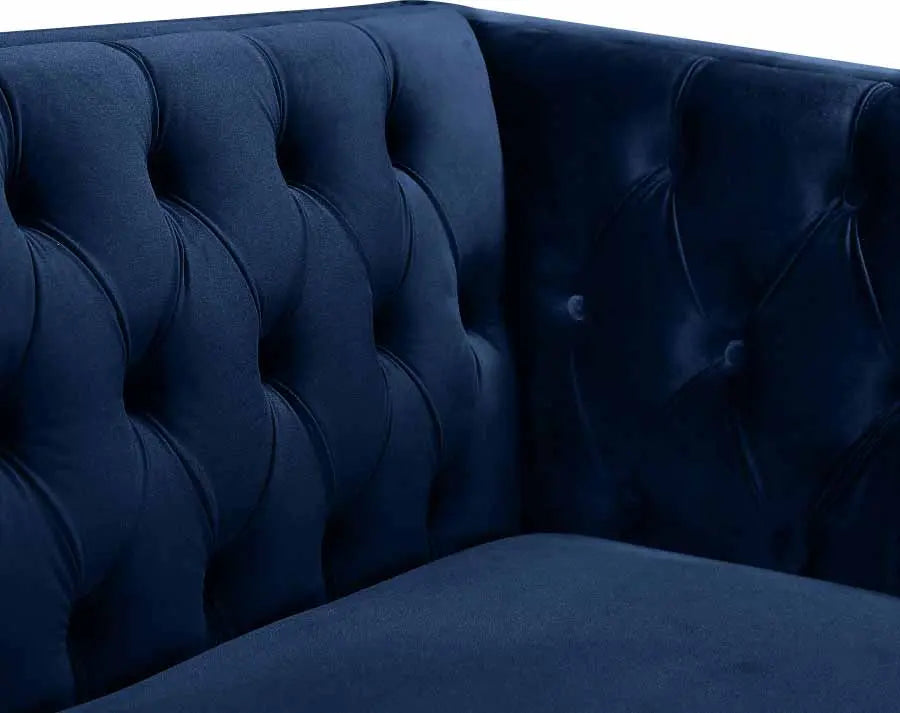 Meridian Furniture - Michelle Velvet Chair In Navy - 652Navy-C - ATL FURNITURE