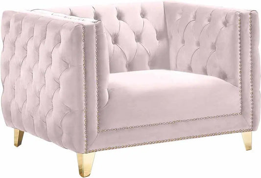 Meridian Furniture - Michelle Velvet Chair In Pink - 652Pink-C - ATL FURNITURE