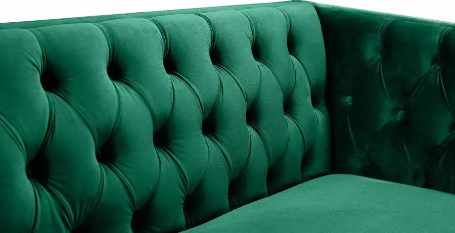 Meridian Furniture - Michelle Velvet Loveseat In Green - 652Green-L - ATL FURNITURE