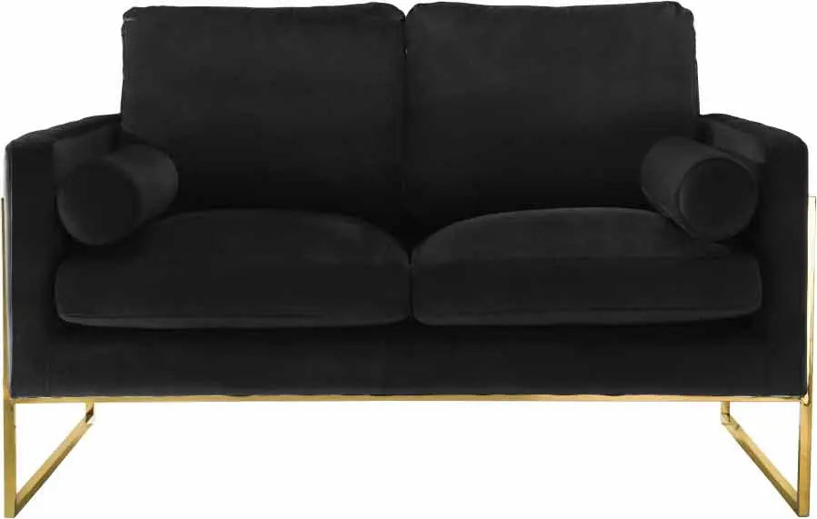 Meridian Furniture - Mila Velvet Loveseat In Black - 678Black-L - ATL FURNITURE