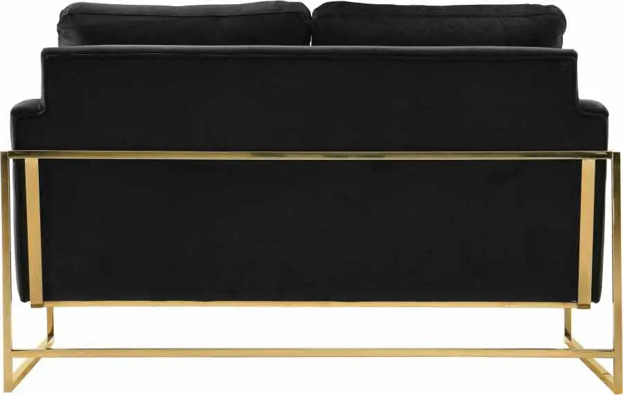 Meridian Furniture - Mila Velvet Loveseat In Black - 678Black-L - ATL FURNITURE