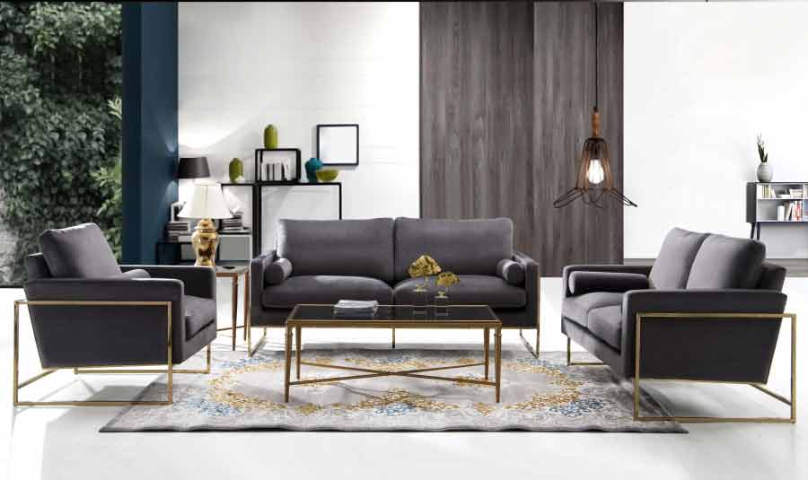 Meridian Furniture - Mila Velvet Loveseat In Grey - 678Grey-L - ATL FURNITURE