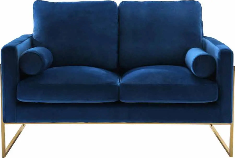 Meridian Furniture - Mila Velvet Loveseat In Navy - 678Navy-L - ATL FURNITURE