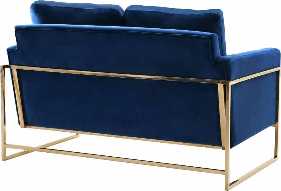 Meridian Furniture - Mila Velvet Loveseat In Navy - 678Navy-L - ATL FURNITURE