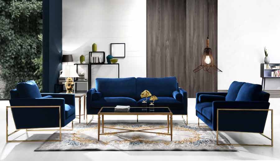 Meridian Furniture - Mila Velvet Loveseat In Navy - 678Navy-L - ATL FURNITURE