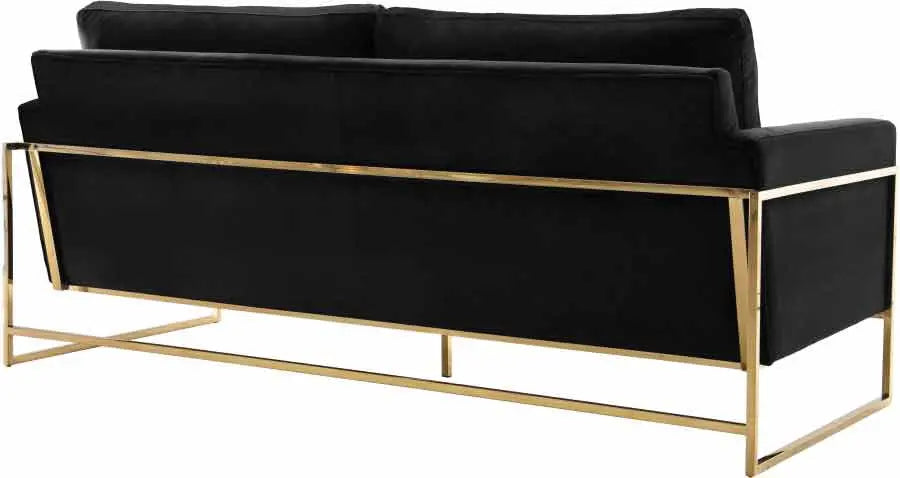 Meridian Furniture - Mila Velvet Sofa In Black - 678Black-S - ATL FURNITURE