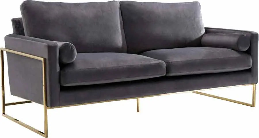 Meridian Furniture - Mila Velvet Sofa In Grey - 678Grey-S - ATL FURNITURE