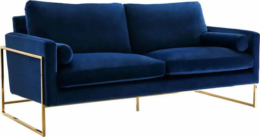 Meridian Furniture - Mila Velvet Sofa In Navy - 678Navy-S - ATL FURNITURE