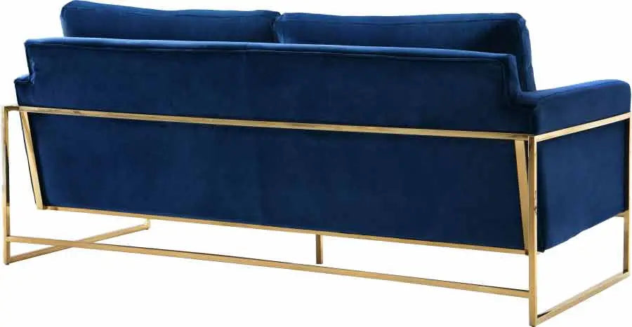 Meridian Furniture - Mila Velvet Sofa In Navy - 678Navy-S - ATL FURNITURE