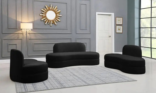 Meridian Furniture - Mitzy 3 Piece Living Room Set In Black - 606Black-S3Set - ATL FURNITURE