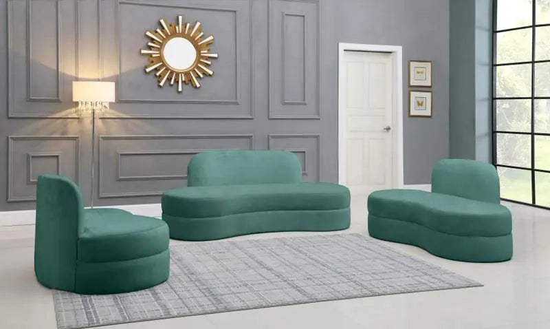 Meridian Furniture - Mitzy 3 Piece Living Room Set In Mint - 606Mint-S3Set - ATL FURNITURE