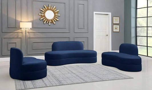 Meridian Furniture - Mitzy 3 Piece Living Room Set In Navy - 606Navy-S3Set - ATL FURNITURE