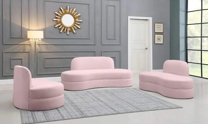 Meridian Furniture - Mitzy 3 Piece Living Room Set In Pink - 606Pink-S3Set - ATL FURNITURE