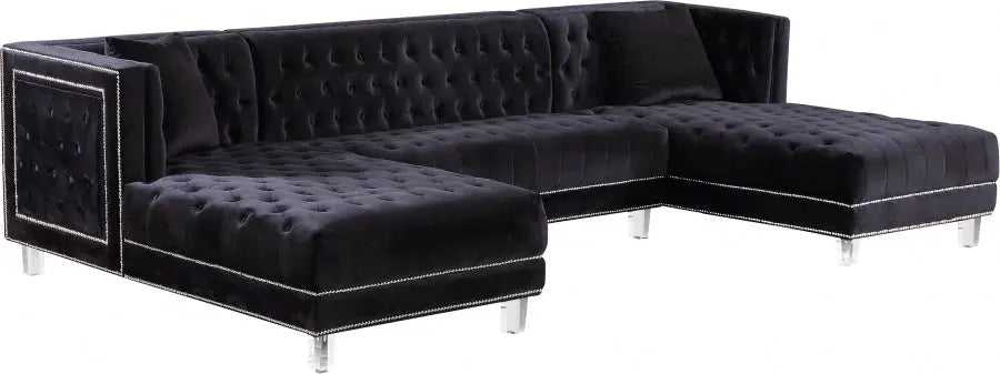 Moda 3 Piece Sectional In Black - ATL FURNITURE