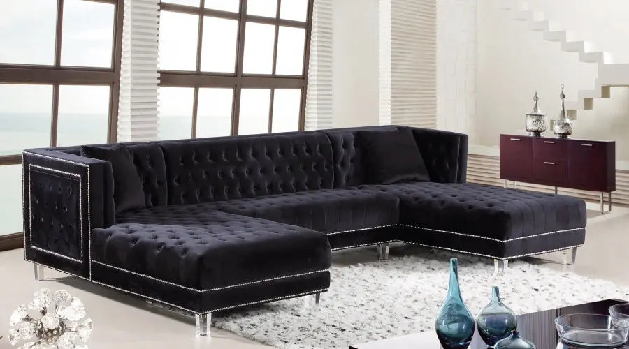 Moda 3 Piece Sectional In Black - ATL FURNITURE