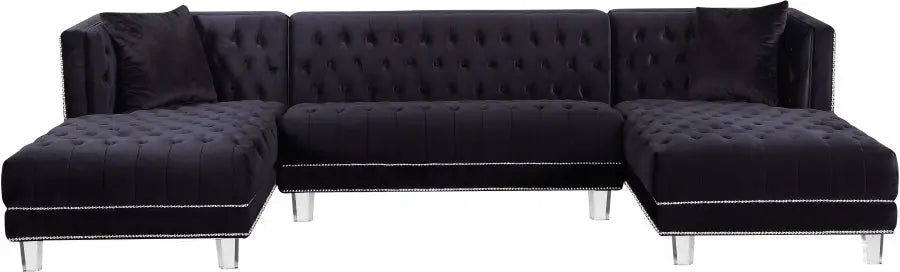 Moda 3 Piece Sectional In Black - ATL FURNITURE