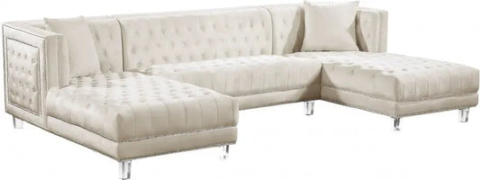 Moda 3 Piece Sectional In Cream - ATL FURNITURE