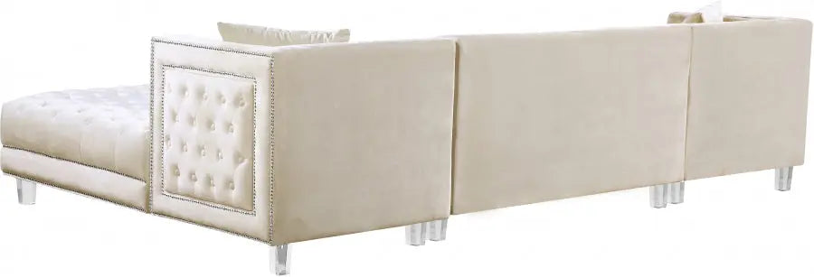 Moda 3 Piece Sectional In Cream - ATL FURNITURE