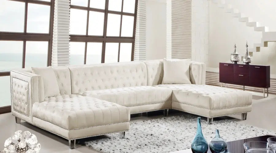 Moda 3 Piece Sectional In Cream - ATL FURNITURE