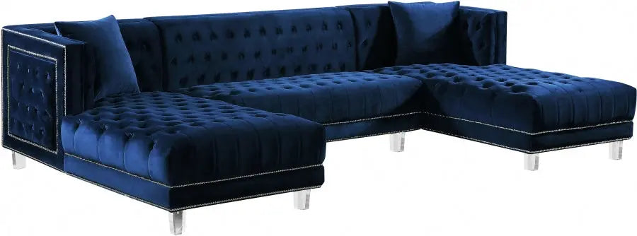 Moda 3 Piece Sectional In Navy - ATL FURNITURE