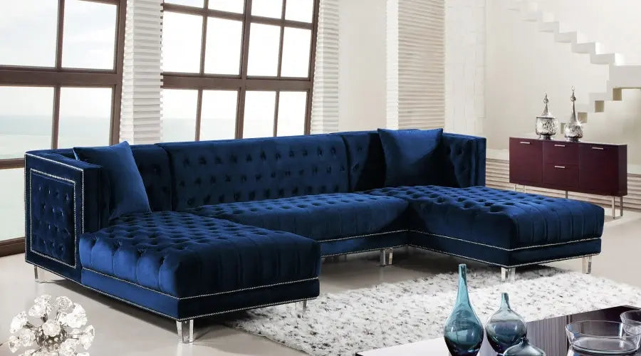 Moda 3 Piece Sectional In Navy - ATL FURNITURE