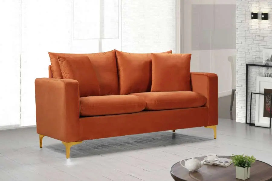 Meridian Furniture - Naomi 3 Piece Living Room Set In Cognac - 633Cognac-S-3Set - ATL FURNITURE