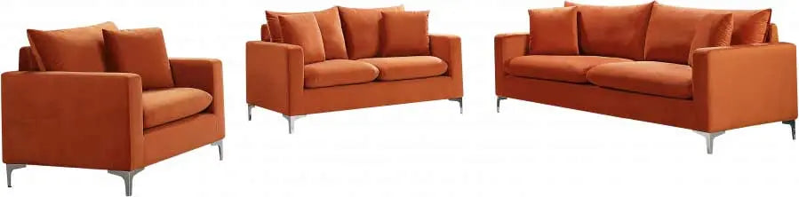 Meridian Furniture - Naomi 3 Piece Living Room Set In Cognac - 633Cognac-S-3Set - ATL FURNITURE