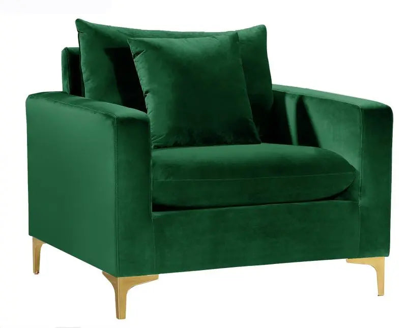 Meridian Furniture - Naomi Velvet Chair In Green - 633Green-C - ATL FURNITURE