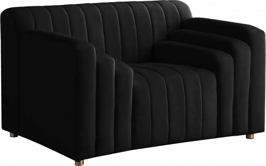 Meridian Furniture - Naya 3 Piece Living Room Set In Black - 637Black-S-3Set - ATL FURNITURE