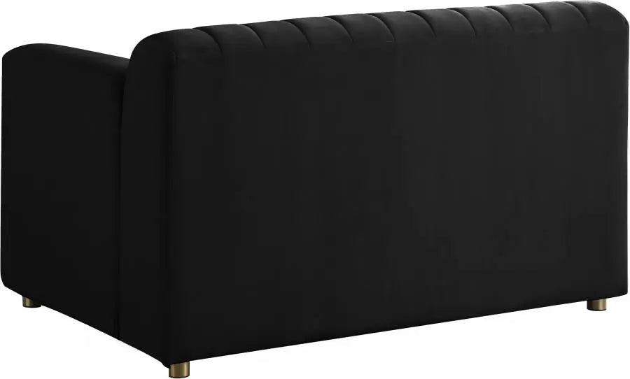 Meridian Furniture - Naya Velvet Chair In Black - 637Black-C - ATL FURNITURE