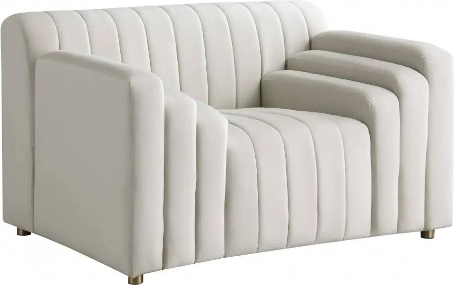 Meridian Furniture - Naya Velvet Chair In Cream - 637Cream-C - ATL FURNITURE