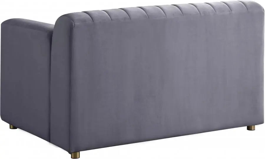 Meridian Furniture - Naya Velvet Chair In Grey - 637Grey-C - ATL FURNITURE