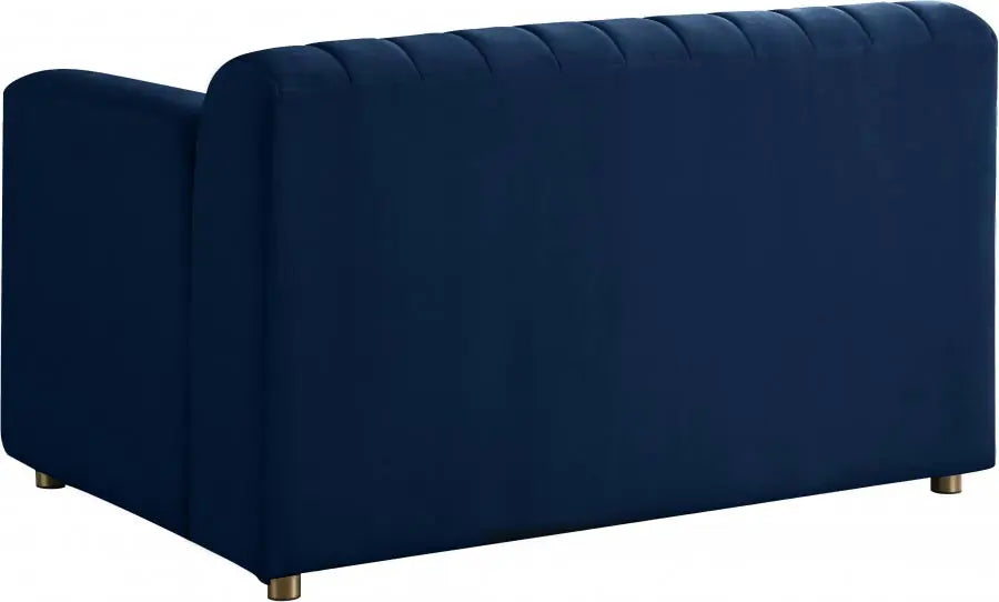 Meridian Furniture - Naya Velvet Chair In Navy - 637Navy-C - ATL FURNITURE