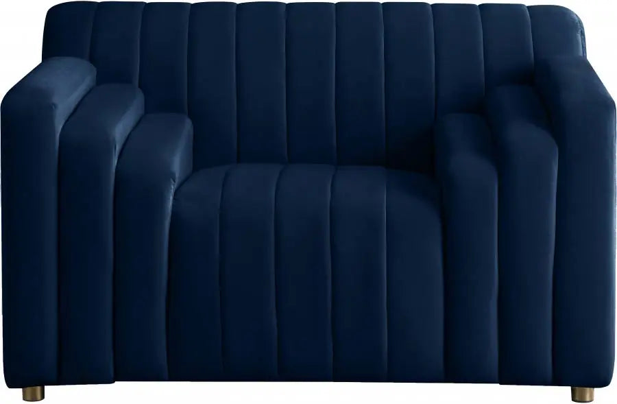 Meridian Furniture - Naya Velvet Chair In Navy - 637Navy-C - ATL FURNITURE