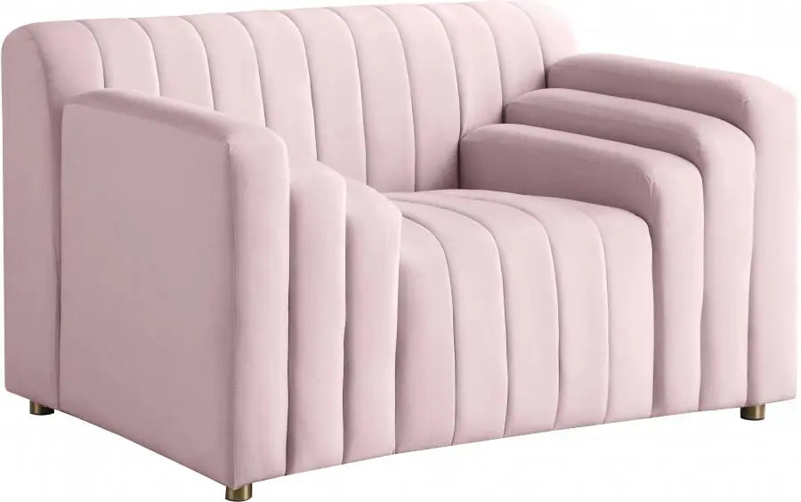 Meridian Furniture - Naya Velvet Chair In Pink - 637Pink-C - ATL FURNITURE