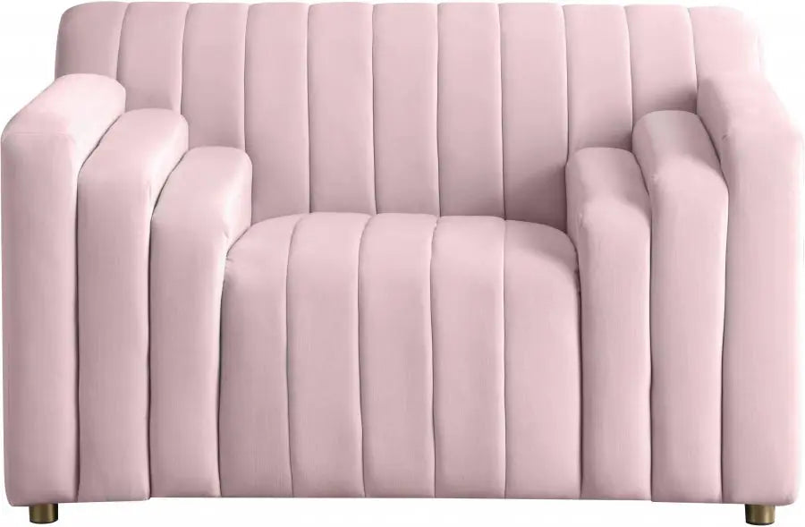 Meridian Furniture - Naya Velvet Chair In Pink - 637Pink-C - ATL FURNITURE