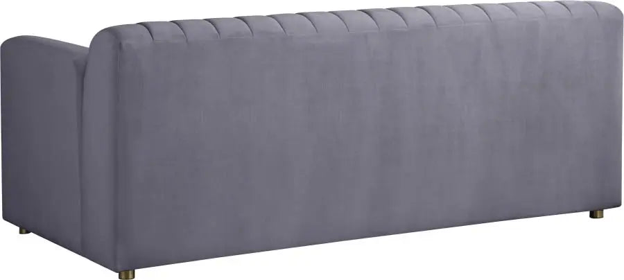 Meridian Furniture - Naya Velvet Loveseat In Grey - 637Grey-L - ATL FURNITURE