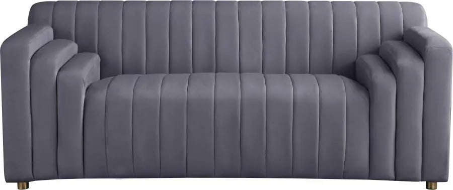 Meridian Furniture - Naya Velvet Loveseat In Grey - 637Grey-L - ATL FURNITURE