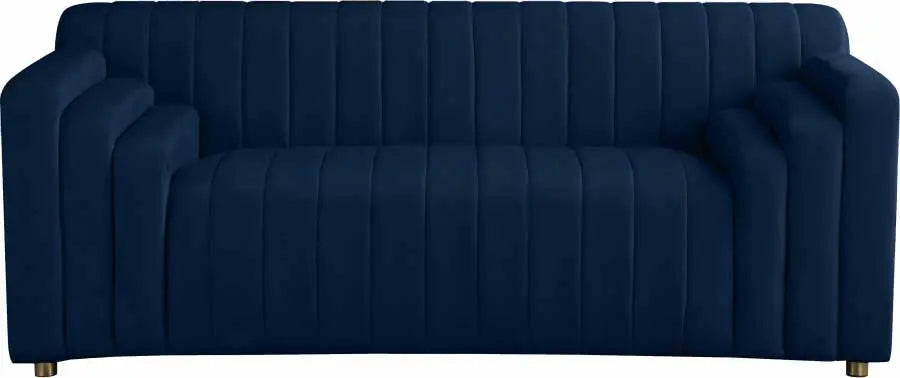 Meridian Furniture - Naya Velvet Loveseat In Navy - 637Navy-L - ATL FURNITURE