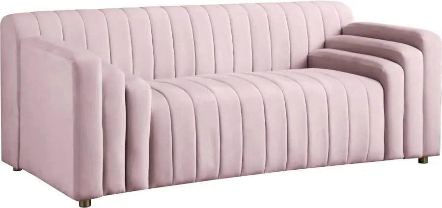 Meridian Furniture - Naya Velvet Loveseat In Pink - 637Pink-L - ATL FURNITURE