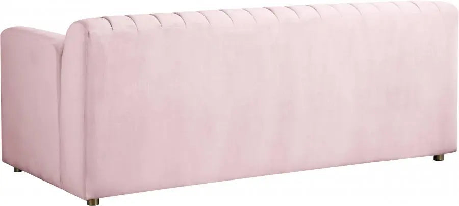 Meridian Furniture - Naya Velvet Loveseat In Pink - 637Pink-L - ATL FURNITURE