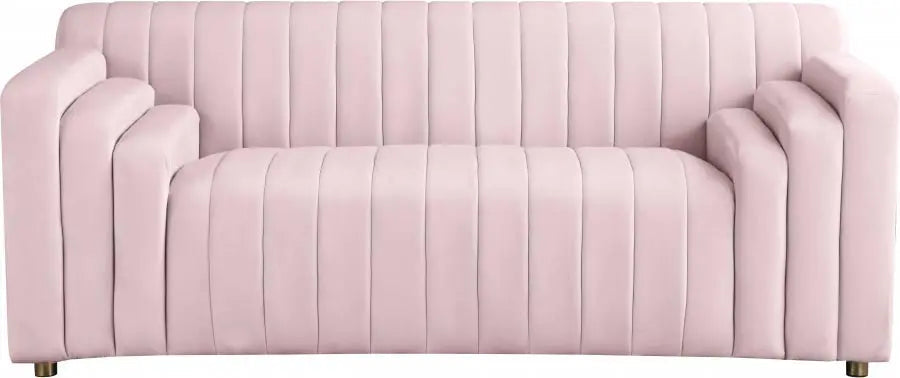 Meridian Furniture - Naya Velvet Loveseat In Pink - 637Pink-L - ATL FURNITURE