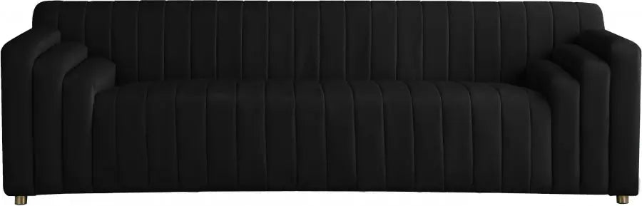 Meridian Furniture - Naya Velvet Sofa In Black - 637Black-S - ATL FURNITURE