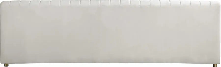 Meridian Furniture - Naya Velvet Sofa In Cream - 637Cream-S - ATL FURNITURE