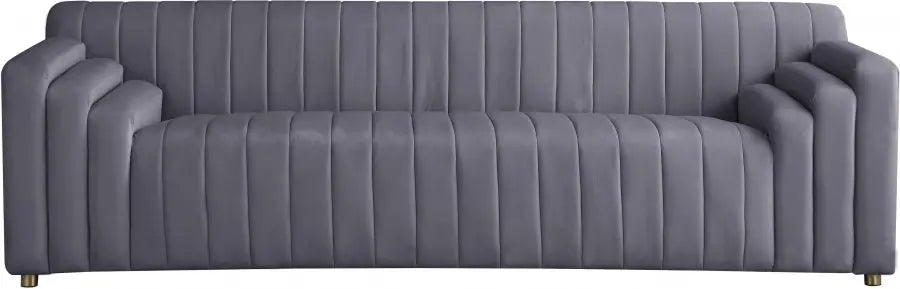 Meridian Furniture - Naya Velvet Sofa In Grey - 637Grey-S - ATL FURNITURE