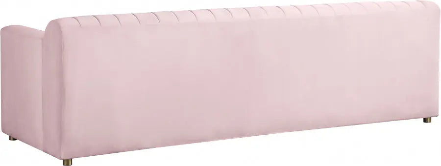 Meridian Furniture - Naya Velvet Sofa In Pink - 637Pink-S - ATL FURNITURE