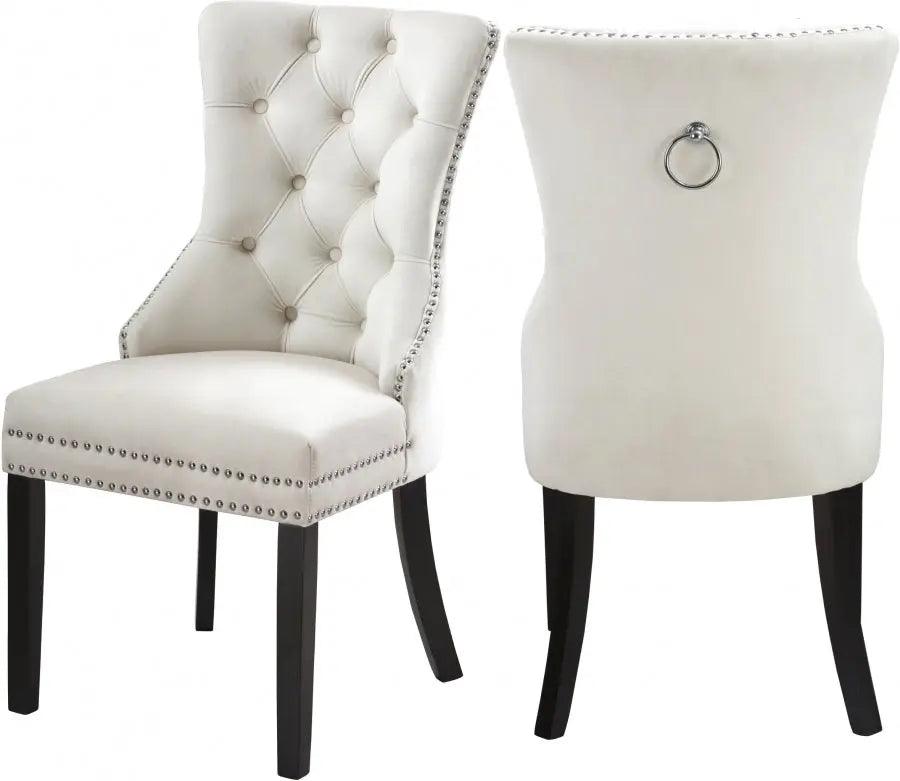 Meridian Furniture - Nikki Dining Chair In Cream (Set Of 2) - 740Cream-C - ATL FURNITURE